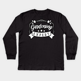 Gardening Theme: Gardening Expert Kids Long Sleeve T-Shirt